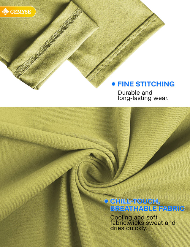 GEMYSE Men's Long Sleeve Shirts Sun Protection Athletic Breathable Moisture Wicking Rash Guard Shirt for Fishing Workout