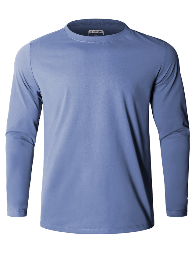 GEMYSE Men's Long Sleeve Shirts Sun Protection Athletic Breathable Moisture Wicking Rash Guard Shirt for Fishing Workout