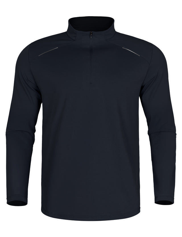 GEMYSE Men's Quarter Zip Pullover Long Sleeve Running Shirt 1/4 Zip Quick Dry Athletic Workout Shirts