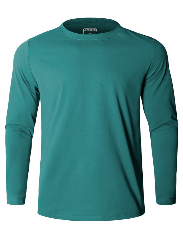 GEMYSE Men's Long Sleeve Shirts Sun Protection Athletic Breathable Moisture Wicking Rash Guard Shirt for Fishing Workout