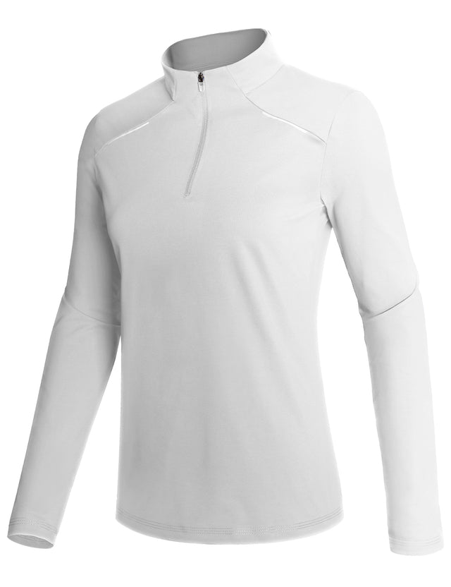 GEMYSE Women's 1/4 Zip Pullover Shirts Long Sleeve Workout Tops Quick Dry Casual Rash Guard Shirts