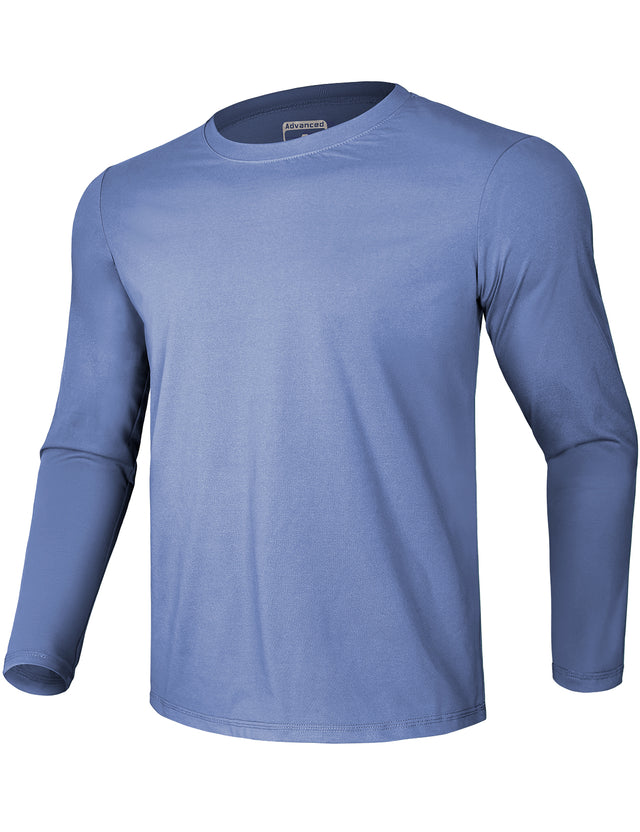 GEMYSE Men's Long Sleeve Shirts Sun Protection Athletic Breathable Moisture Wicking Rash Guard Shirt for Fishing Workout