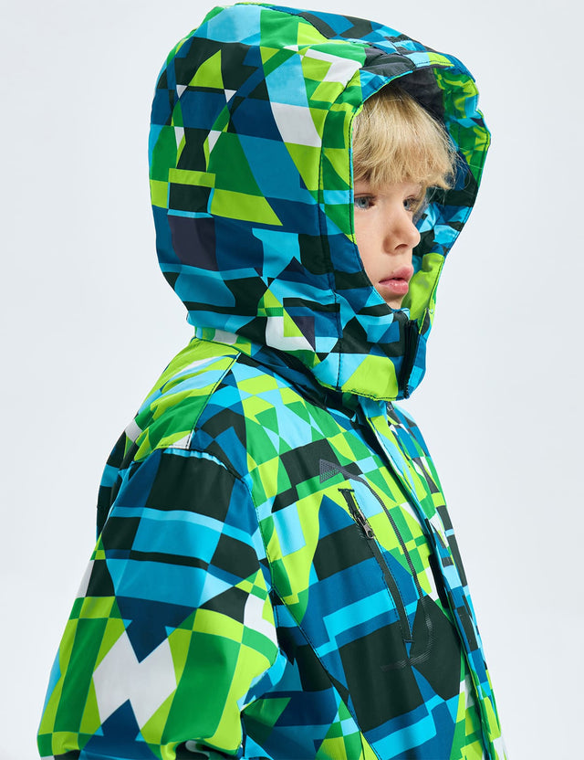 GEMYSE Boy's Waterproof Ski Snow Jacket Fleece Windproof Winter Jacket with Hood