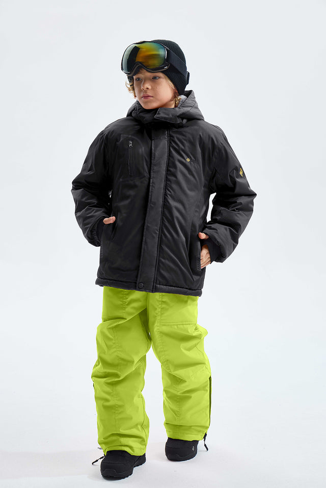 GEMYSE Boy's Waterproof Ski Snow Jacket Fleece Windproof Winter Jacket with Hood