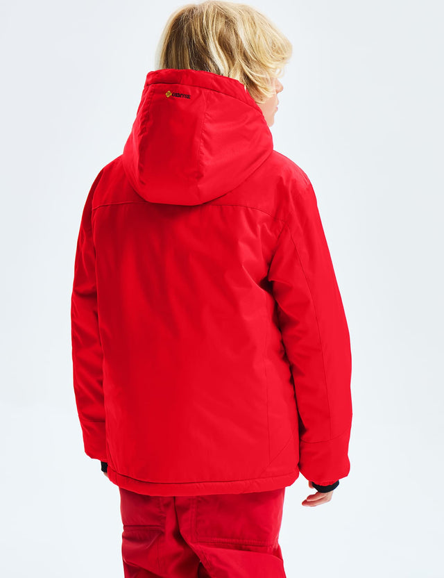 GEMYSE Boy's Waterproof Ski Snow Jacket Fleece Windproof Winter Jacket with Hood