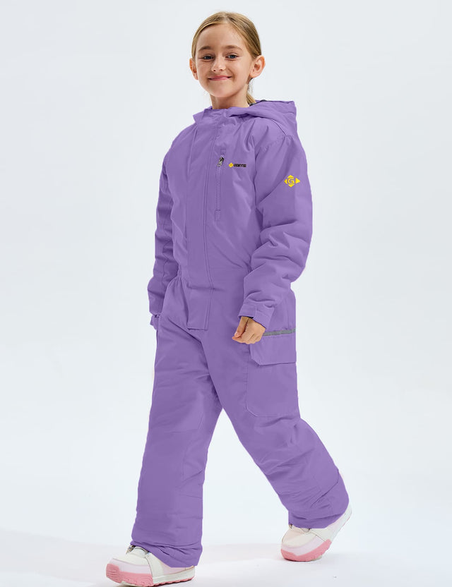 GEMYSE Kids One Pieces Ski Suits Jumpsuits Boys Girls' Winter Outdoor Snowboarding Waterproof Snowsuits