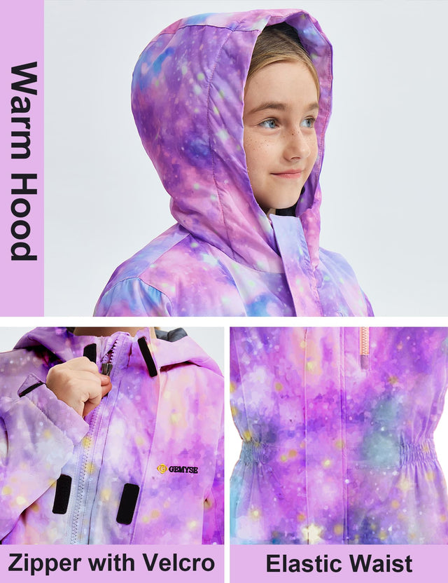 GEMYSE Kids One Pieces Ski Suits Jumpsuits Boys Girls' Winter Outdoor Snowboarding Waterproof Snowsuits