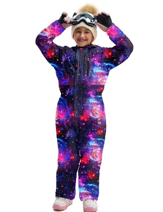 GEMYSE Kids One Pieces Ski Suits Jumpsuits Boys Girls' Winter Outdoor Snowboarding Waterproof Snowsuits