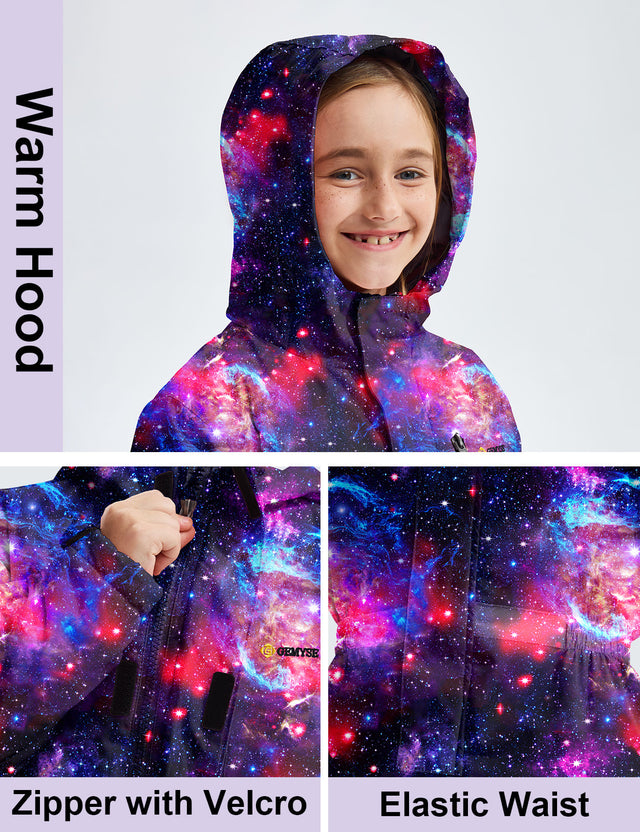 GEMYSE Kids One Pieces Ski Suits Jumpsuits Boys Girls' Winter Outdoor Snowboarding Waterproof Snowsuits