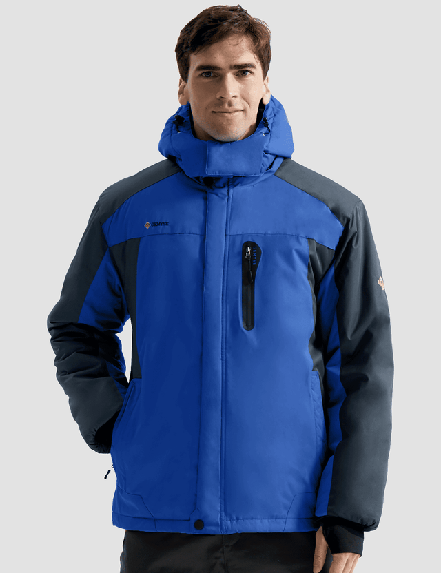 GEMYSE Men's Ski Snow Jacket Warm Winter Waterproof Coat Snowboard Rain Jacket Hooded Windproof Windbreaker