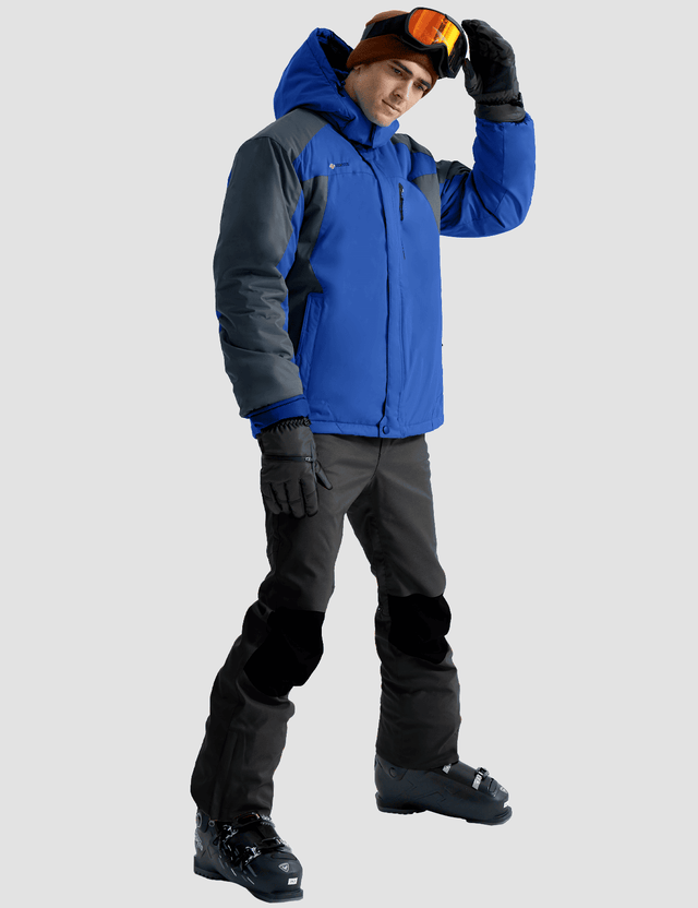 GEMYSE Men's Ski Snow Jacket Warm Winter Waterproof Coat Snowboard Rain Jacket Hooded Windproof Windbreaker