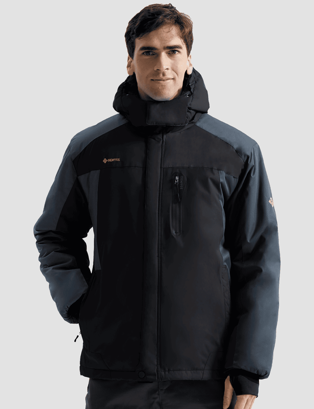 GEMYSE Men's Ski Snow Jacket Warm Winter Waterproof Coat Snowboard Rain Jacket Hooded Windproof Windbreaker