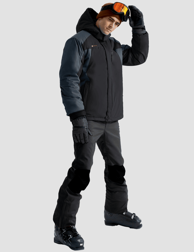 GEMYSE Men's Ski Snow Jacket Warm Winter Waterproof Coat Snowboard Rain Jacket Hooded Windproof Windbreaker