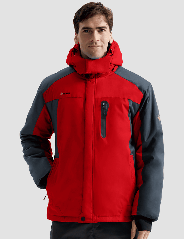 GEMYSE Men's Ski Snow Jacket Warm Winter Waterproof Coat Snowboard Rain Jacket Hooded Windproof Windbreaker