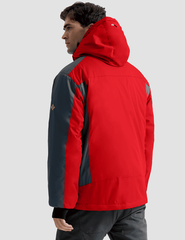 GEMYSE Men's Ski Snow Jacket Warm Winter Waterproof Coat Snowboard Rain Jacket Hooded Windproof Windbreaker