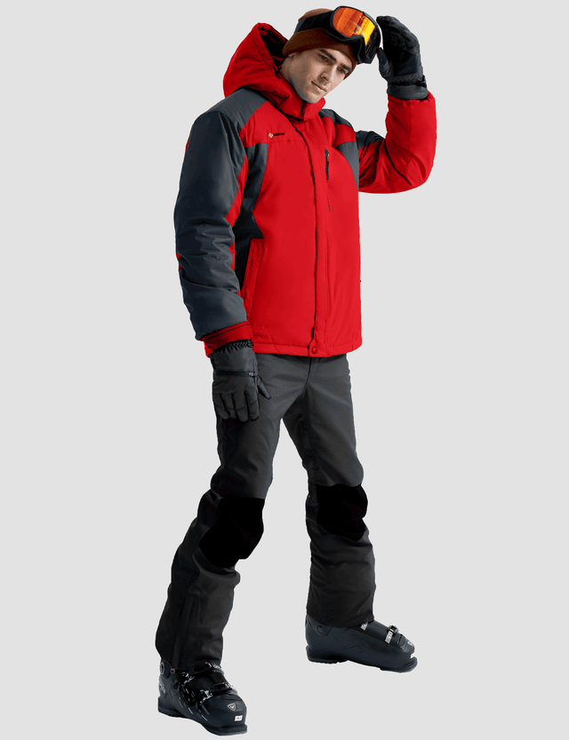 GEMYSE Men's Ski Snow Jacket Warm Winter Waterproof Coat Snowboard Rain Jacket Hooded Windproof Windbreaker