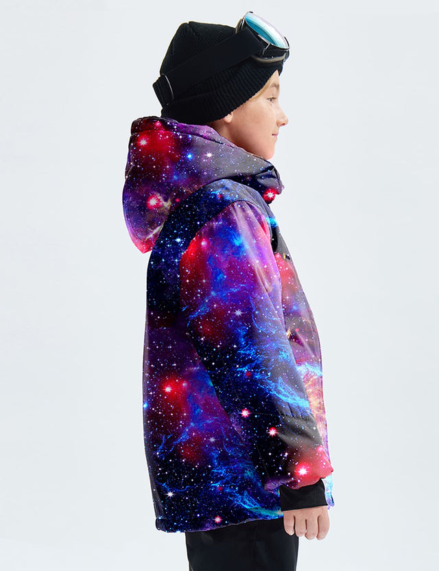 GEMYSE Girl's Waterproof Ski Snow Jacket Fleece Windproof Winter Jacket with Hood