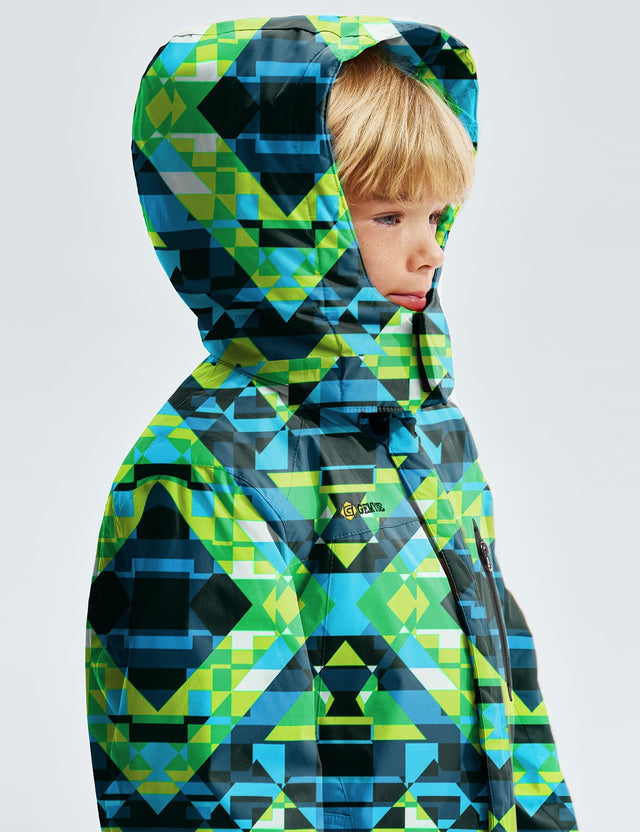 GEMYSE Boy's Waterproof Ski Snow Jacket Hooded Fleece Lined Windproof Winter Jacket