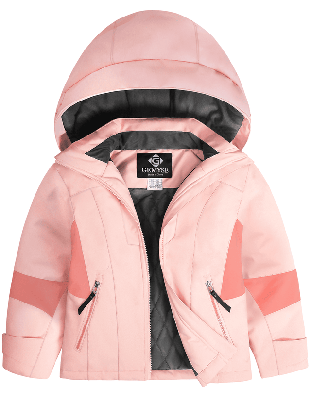 GEMYSE Girls Winter Jackets Waterproof Windpoof Ski Snow Jacket Warm Quilted Coats Kids Outerwear with Hood