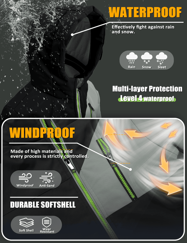 GEMYSE Boys Winter Coat Waterproof Windproof Boys Ski Snow Jacket with Hood Warm Kids Winter Jacket