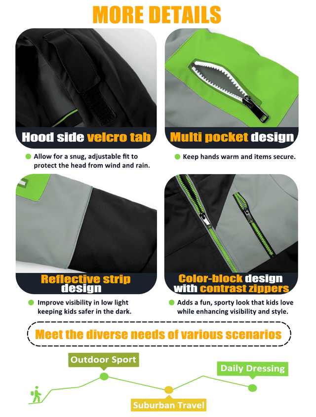 GEMYSE Boys Winter Coat Waterproof Windproof Boys Ski Snow Jacket with Hood Warm Kids Winter Jacket