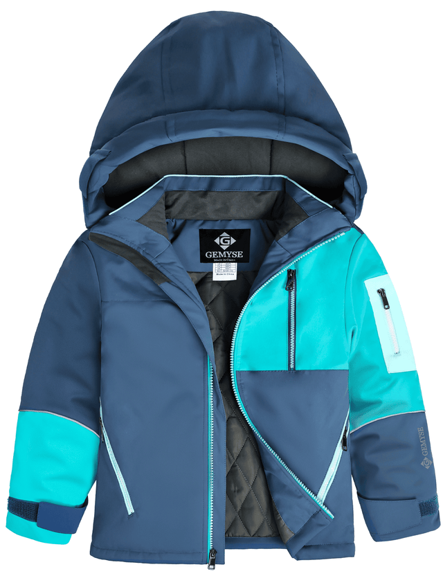 GEMYSE Boys Winter Coat Waterproof Windproof Boys Ski Snow Jacket with Hood Warm Kids Winter Jacket