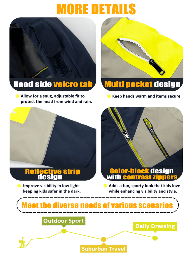 GEMYSE Boys Winter Coat Waterproof Windproof Boys Ski Snow Jacket with Hood Warm Kids Winter Jacket