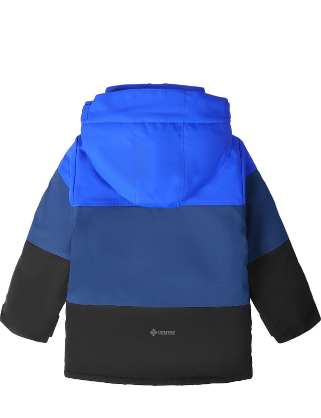 GEMYSE Boys Winter Coat Waterproof Windproof Boys Ski Jacket with Hood Kids Insulated Quilted Outerwear