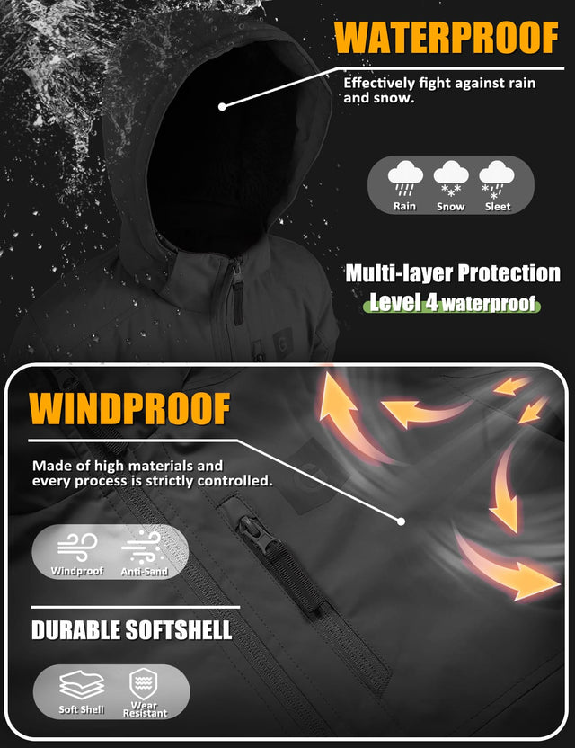 GEMYSE Kids Winter Jacket Waterproof Boys Girls Ski Jacket with Hood Windproof Warm Fall and Winter Outerwear