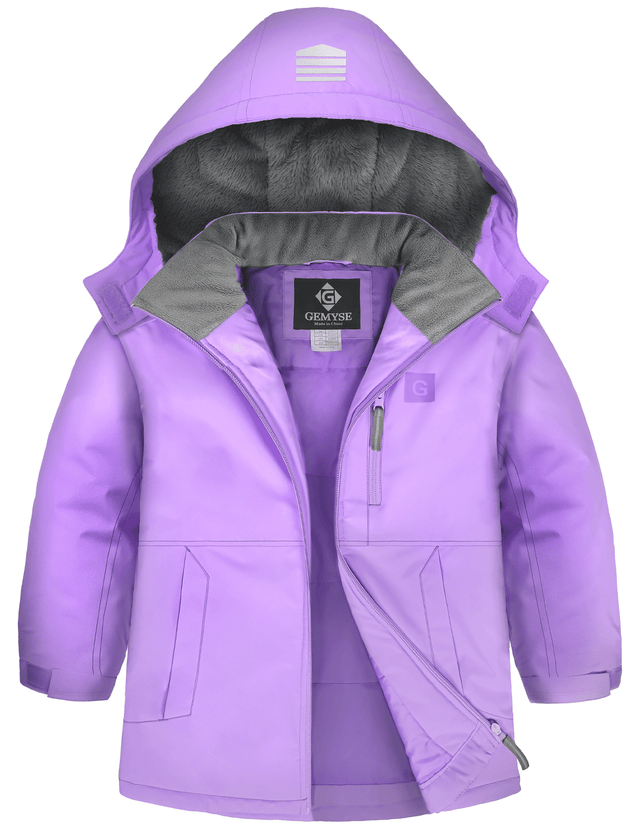 GEMYSE Kids Winter Jacket Waterproof Boys Girls Ski Jacket with Hood Windproof Warm Fall and Winter Outerwear
