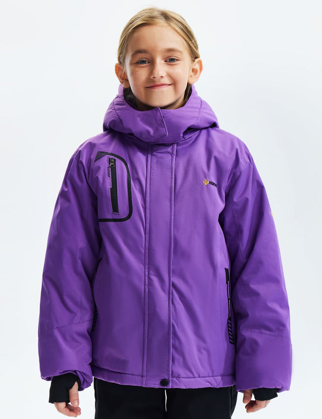 GEMYSE Girl's Waterproof Ski Snow Jacket Windproof Winter Jacket with Hood
