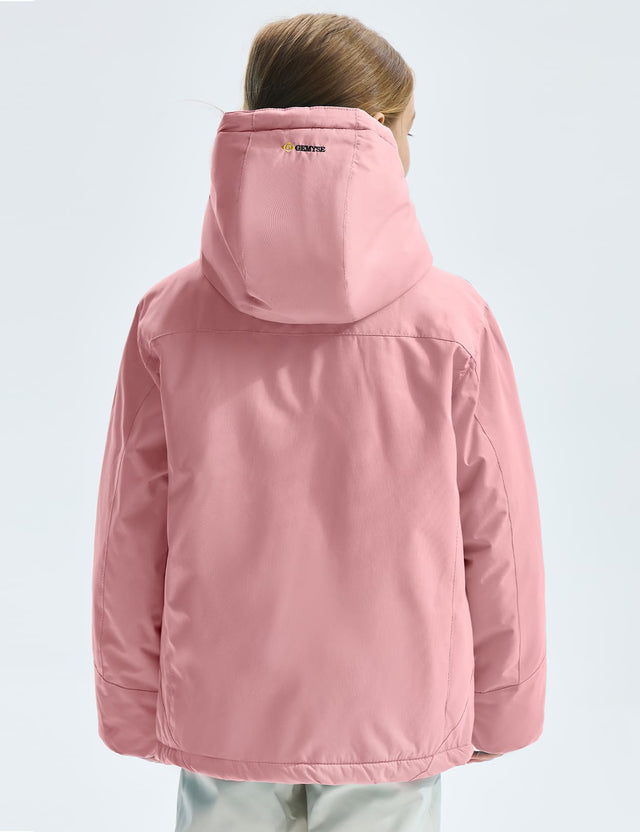 GEMYSE Girl's Waterproof Ski Snow Jacket Windproof Winter Jacket with Hood