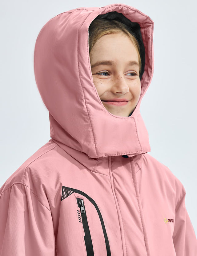GEMYSE Girl's Waterproof Ski Snow Jacket Windproof Winter Jacket with Hood