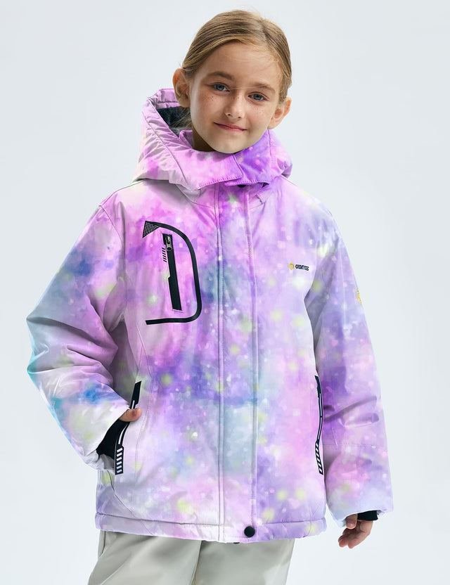GEMYSE Girl's Waterproof Ski Snow Jacket Windproof Winter Jacket with Hood