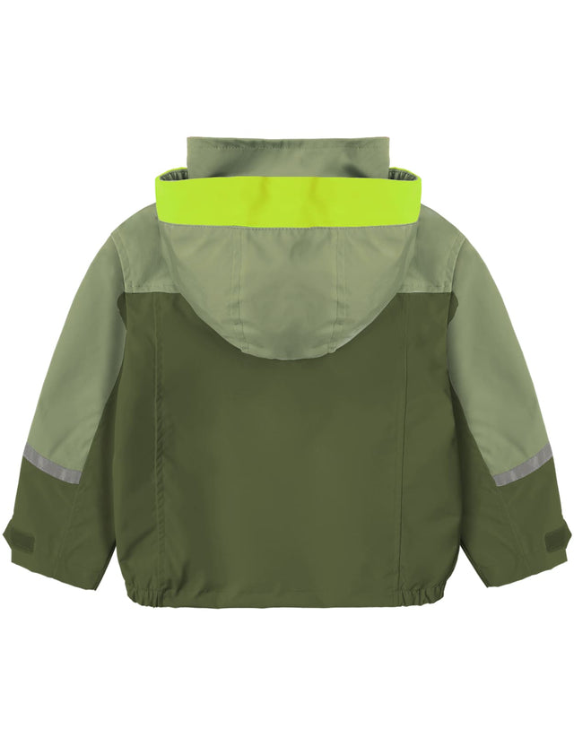 GEMYSE Toddler Rain Jacket Waterproof Hooded Lightweight Toddler Boys Kids Rain Coat Baby Jacket Outwear