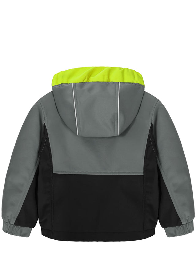 GEMYSE Toddler Jacket Fleece Lined Baby Boys Windbreaker Water Resistant Kids Hooded Coat Warm Spring Fall Outerwear