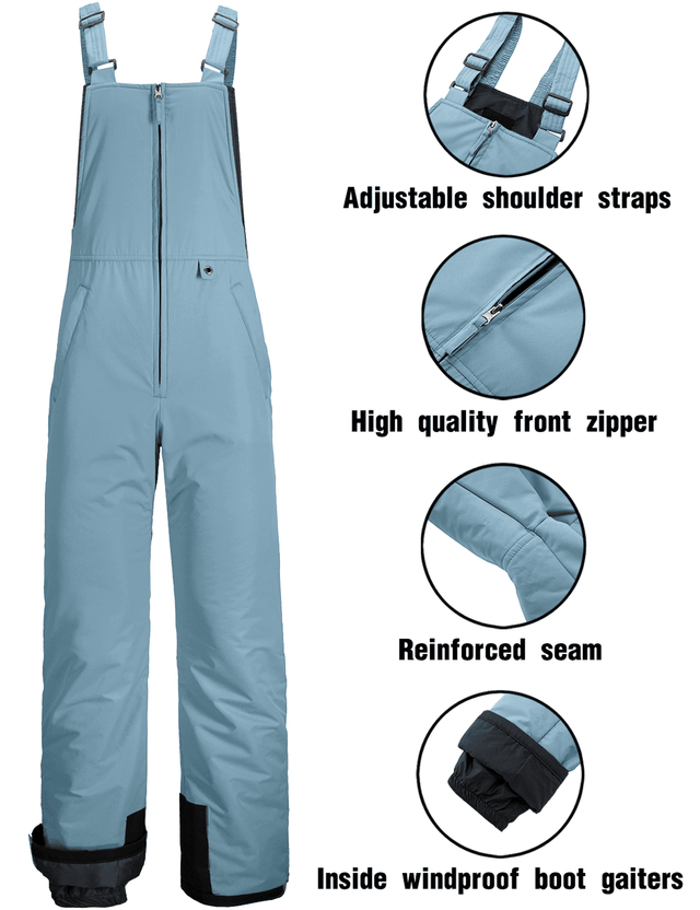 GEMYSE Men's Insulated Waterproof Ski Bib Overalls Winter Snowboarding Pants