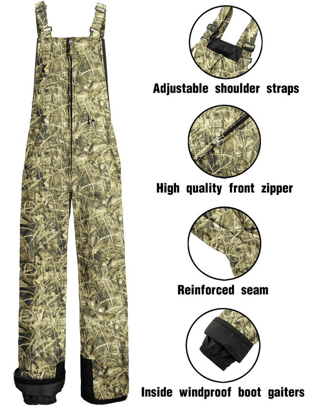 GEMYSE Men's Insulated Waterproof Ski Bib Overalls Winter Snowboarding Pants