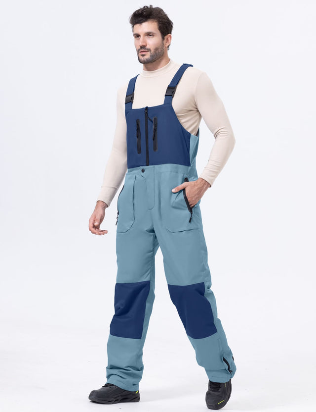 GEMYSE Men's Insulated Skiing Bibs Waterproof Snow Pants Winter Snowboarding Overalls