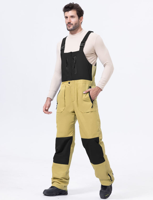 GEMYSE Men's Insulated Skiing Bibs Waterproof Snow Pants Winter Snowboarding Overalls