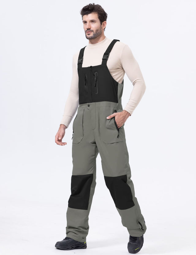 GEMYSE Men's Insulated Skiing Bibs Waterproof Snow Pants Winter Snowboarding Overalls