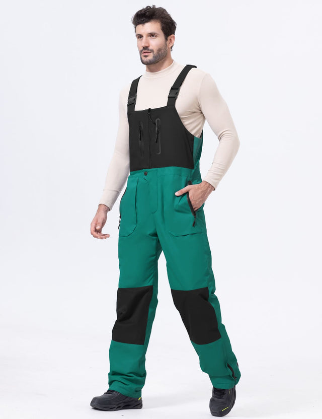GEMYSE Men's Insulated Skiing Bibs Waterproof Snow Pants Winter Snowboarding Overalls