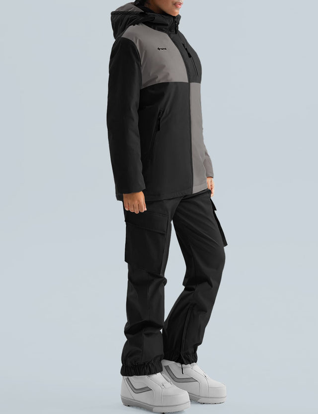 GEMYSE Women's Ski Snow Jackets and Pants Set Windproof Waterproof Snowsuit Warm Winter Snowboarding Insulated Coat