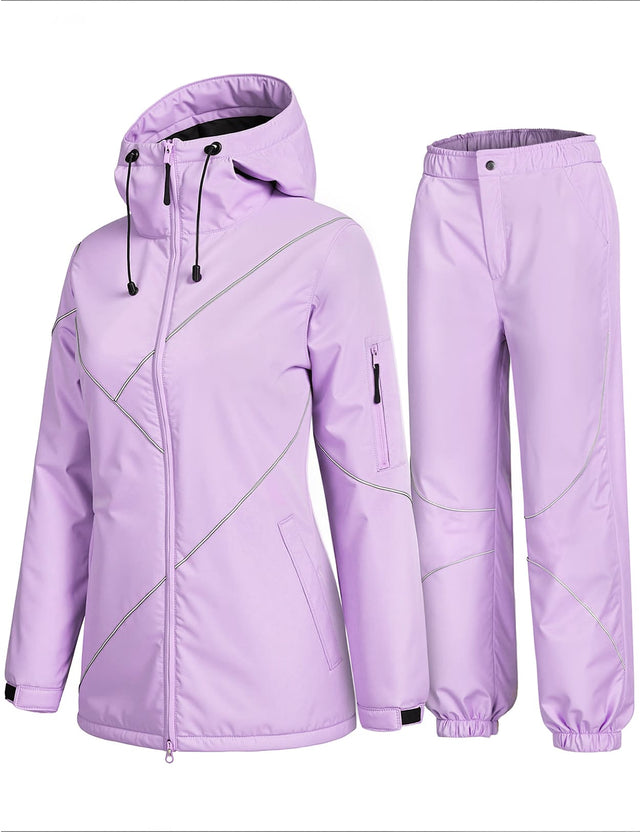 GEMYSE Women's Ski Snowsuit Waterproof Windproof Insulated Jacket and Pants Set