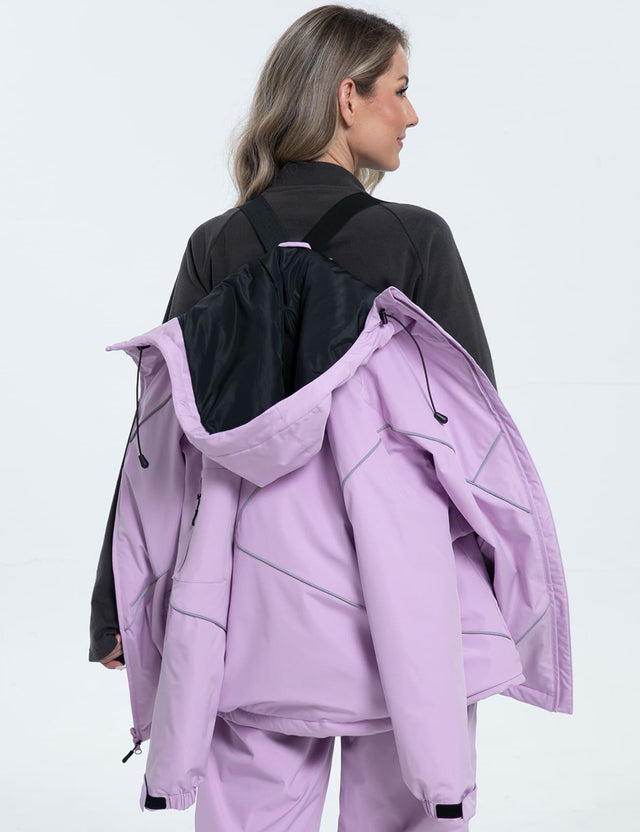 GEMYSE Women's Ski Snowsuit Waterproof Windproof Insulated Jacket and Pants Set