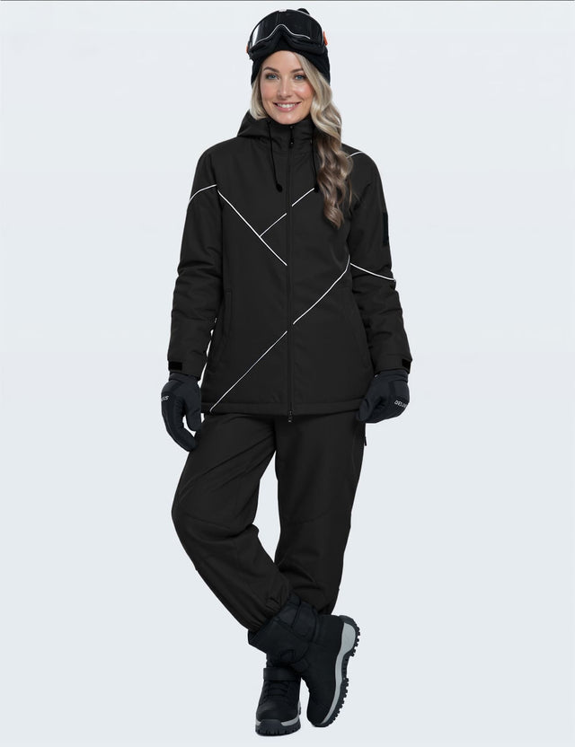 GEMYSE Women's Ski Snowsuit Waterproof Windproof Insulated Jacket and Pants Set