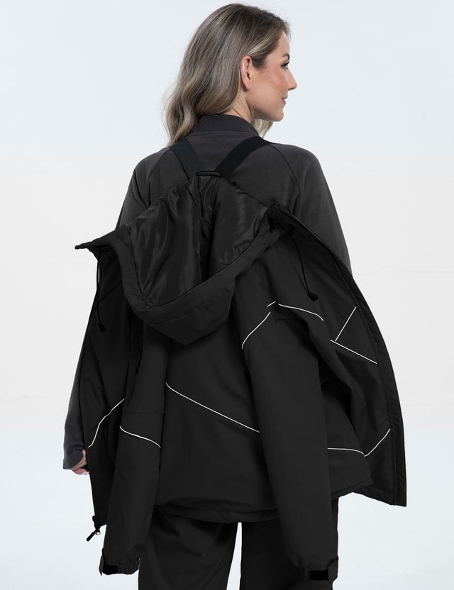 GEMYSE Women's Ski Snowsuit Waterproof Windproof Insulated Jacket and Pants Set