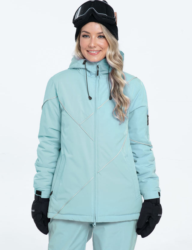 GEMYSE Women's Ski Snowsuit Waterproof Windproof Insulated Jacket and Pants Set