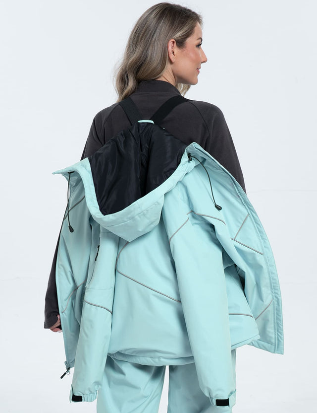 GEMYSE Women's Ski Snowsuit Waterproof Windproof Insulated Jacket and Pants Set