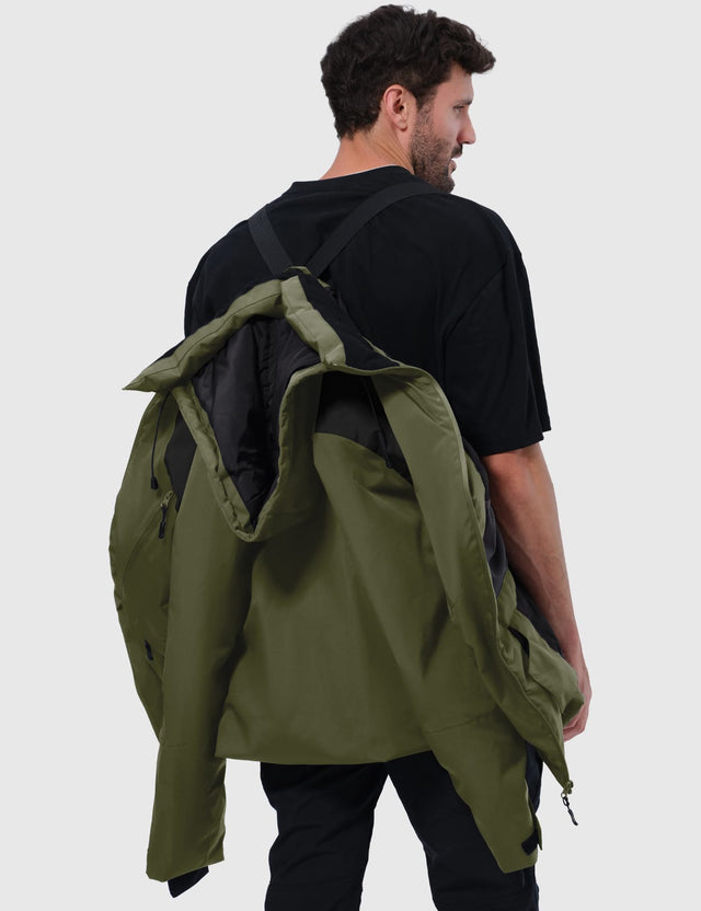 GEMYSE Men's Winter Ski Jacket Snow Coats Waterproof Snowboard Jacket Hooded insulated Windproof Parka With Multi-Pockets